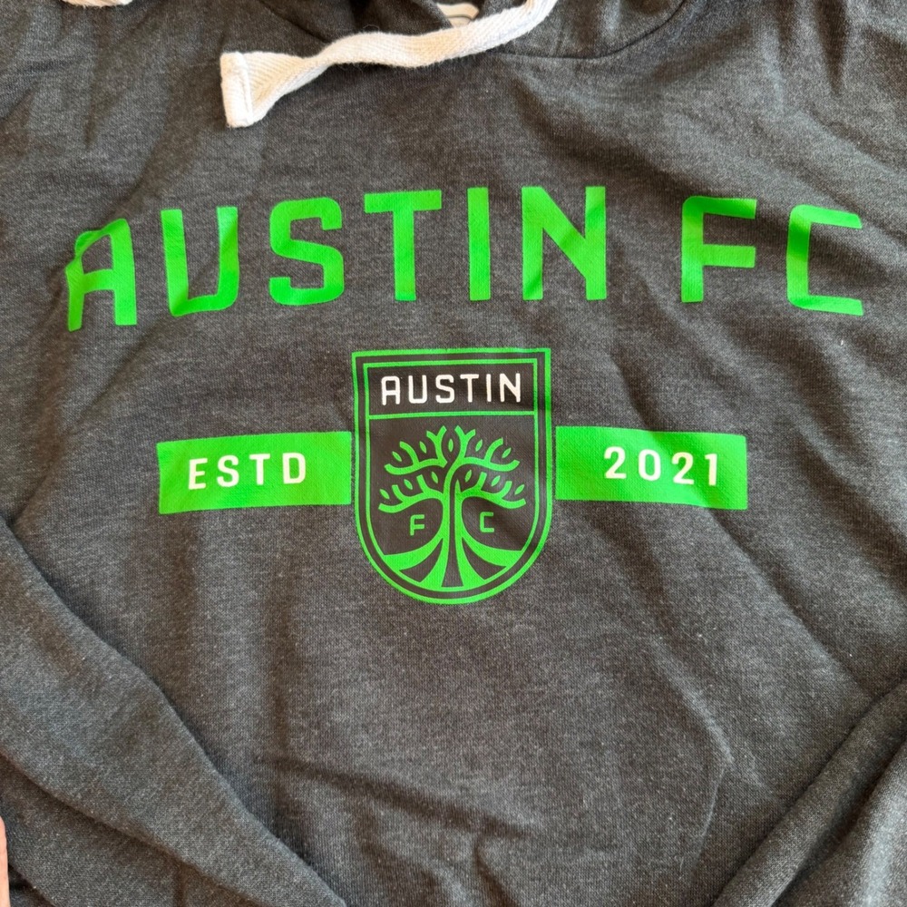 Fanatics Austin FC Womens Gray Hoodie Sweatshirt Medium MLS Soccer Green Logo
